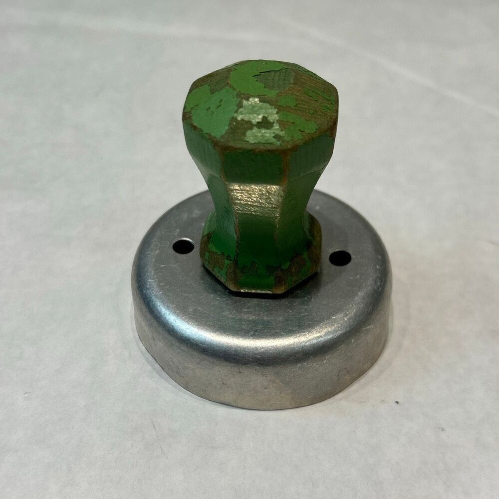 Vtg Biscuit Doughnut Cutter Green Wooden Handle Aluminum Metal 2.5" Round Donut